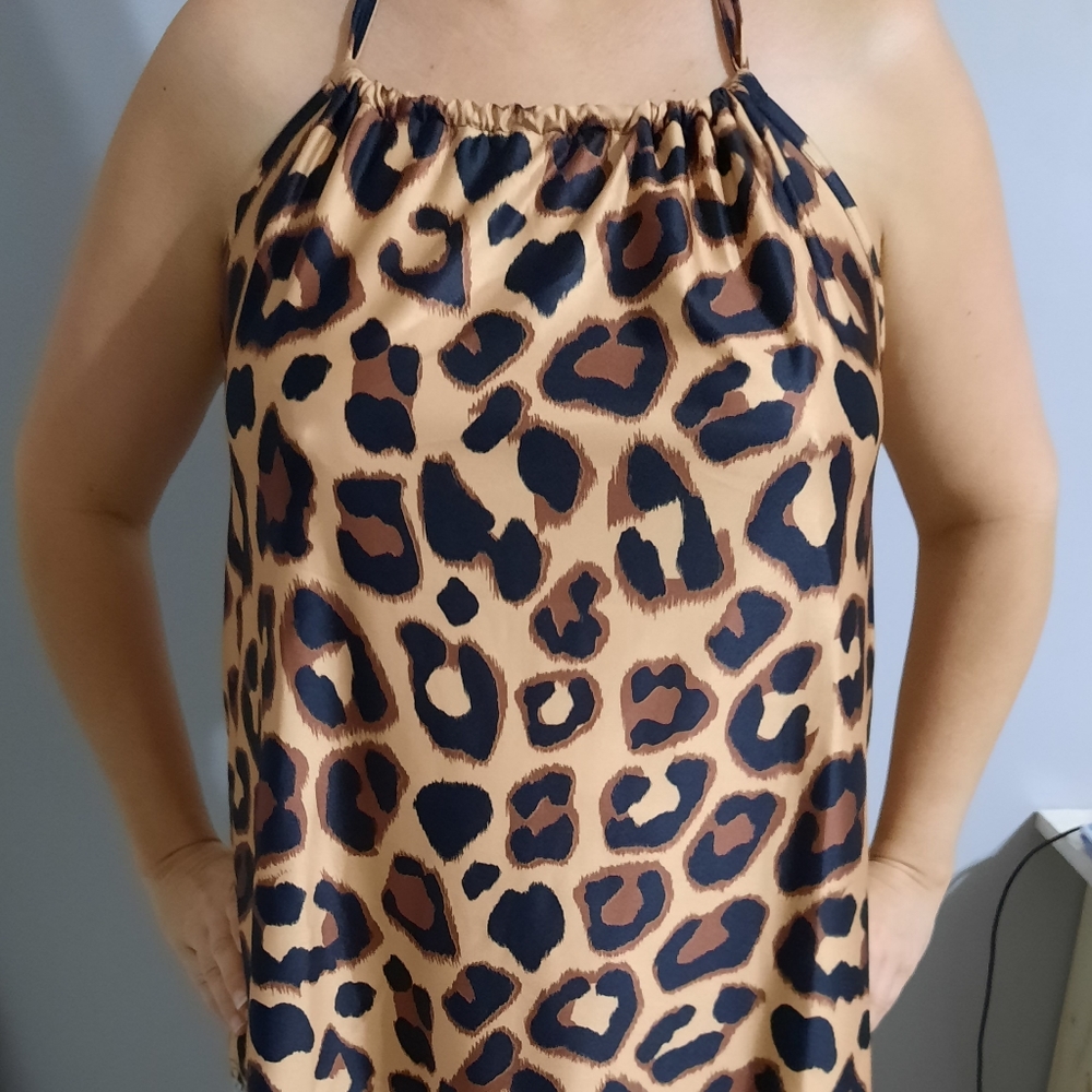 Leppard halter top silk